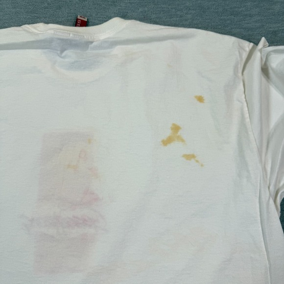 Guess T-Shirt Men Large White Short Sleeve Cotton Crew Neck Basic Logo 90s - Picture 7 of 8